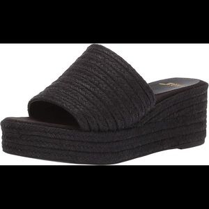 Jcrew black espadrille platform, never worn size 9